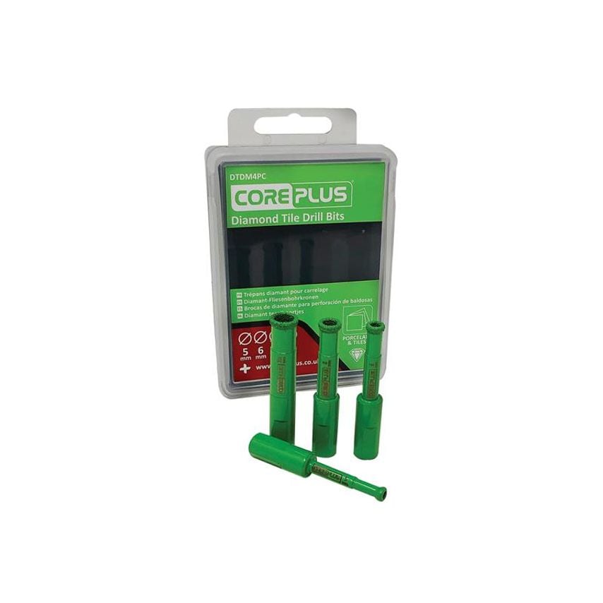DTDM4PC Diamond Tile Drill Bit Set, 4 Piece CORDTDM4PC