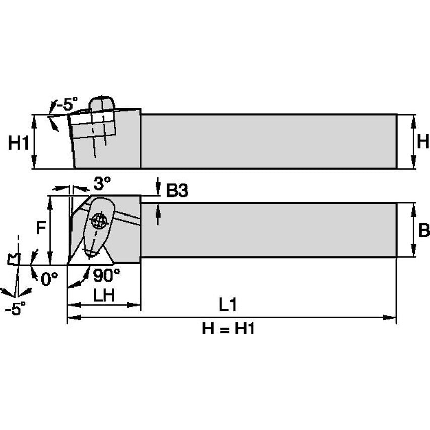 DTGNR164DKC3 D Clamping Holder W1.00 L6.00