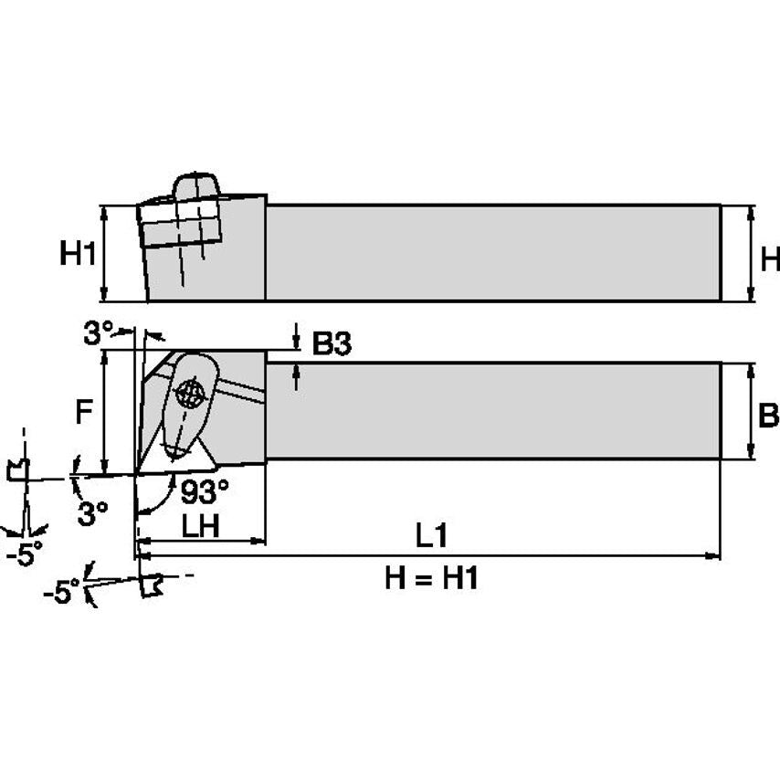 DTJNR164DKC3 D Clamping Holder W1.00 L6.00