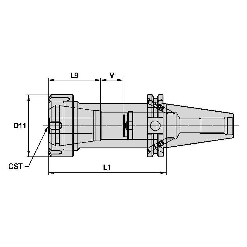 DV40BER20070m DV40B ER20 Collet Chuck L=70m