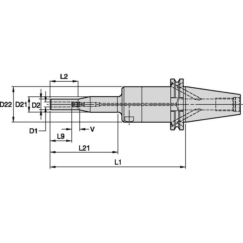 DV40BHCSLT08170m DV40 Hydraulic Chuck Slim Line