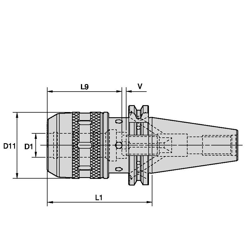 DV50BHPMC25165m 25mm Milling Chuck - DV50 Form