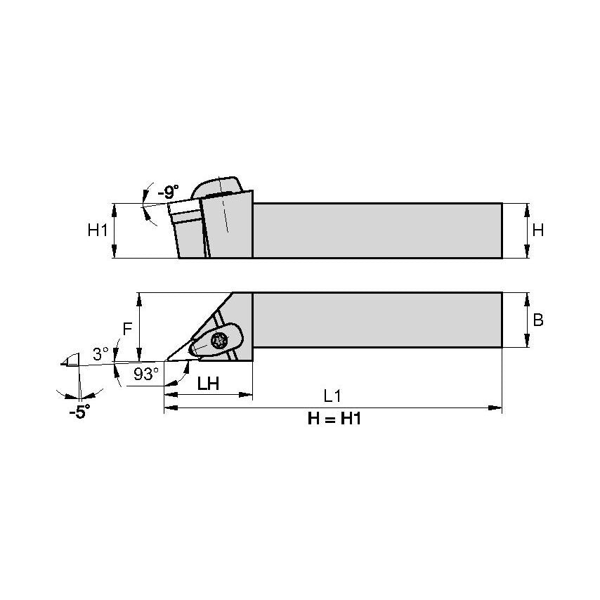 DVJNR123CKC3 D Clamping Holder W0.75 L5.00