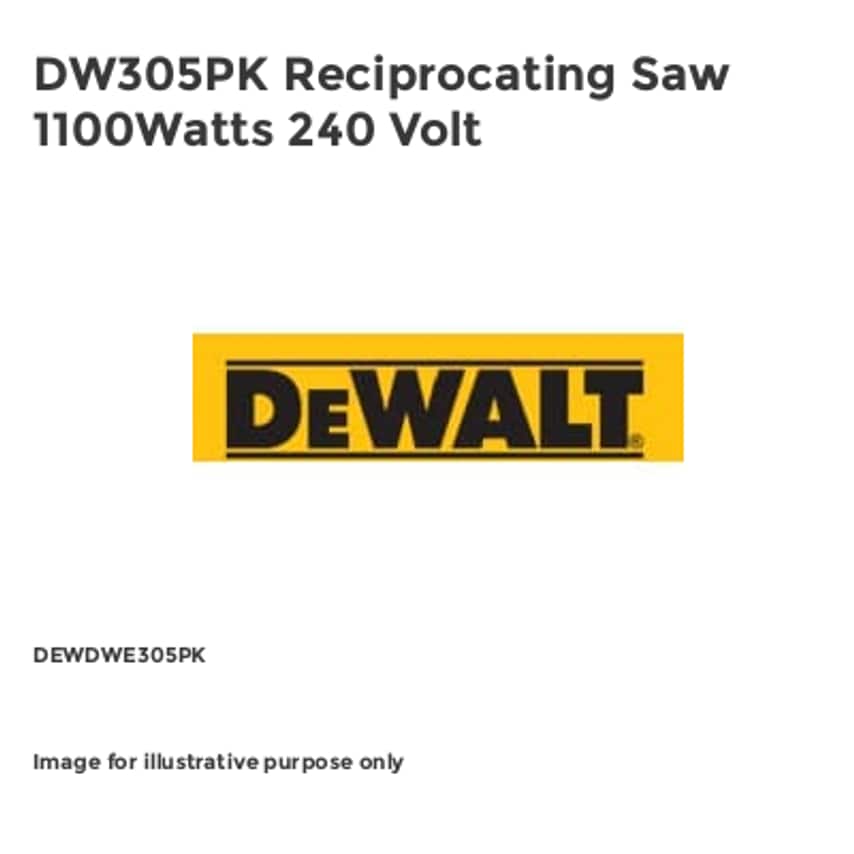 DW305PK Reciprocating Saw 1100Watts 240 Volt