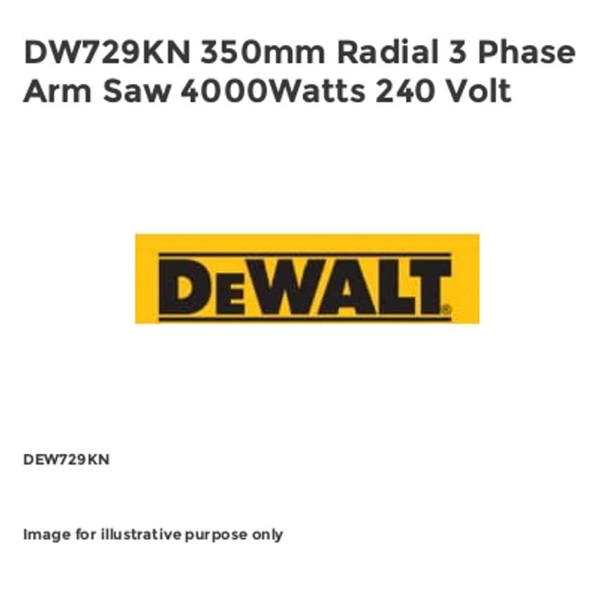 DW729KN 350mm Radial 3 Phase Arm Saw 4000Watts 240 Volt