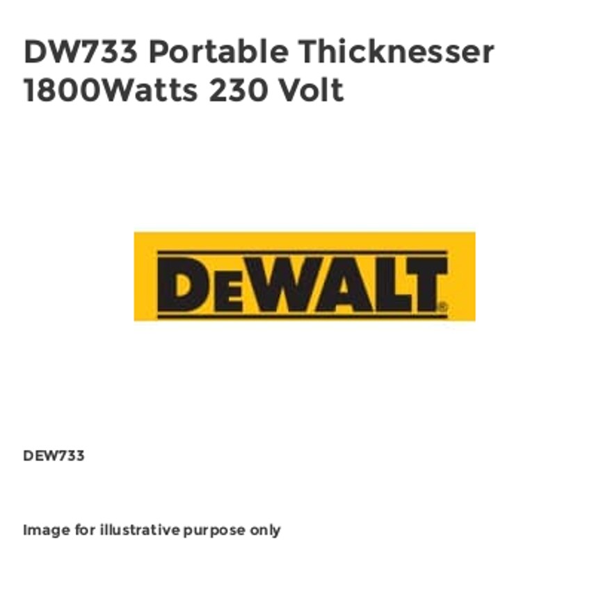 DW733 Portable Thicknesser 1800Watts 230 Volt DEW733