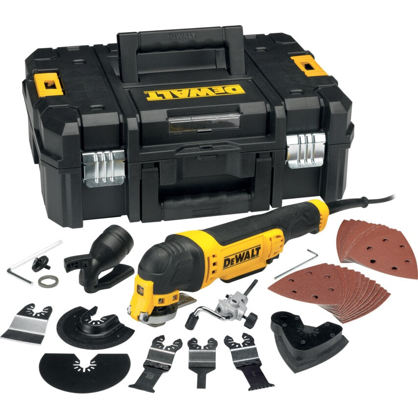 DWE315KT-GB - Oscillating Multi-tool with Quick Change Kit & TSTAK Kit Box - 230V