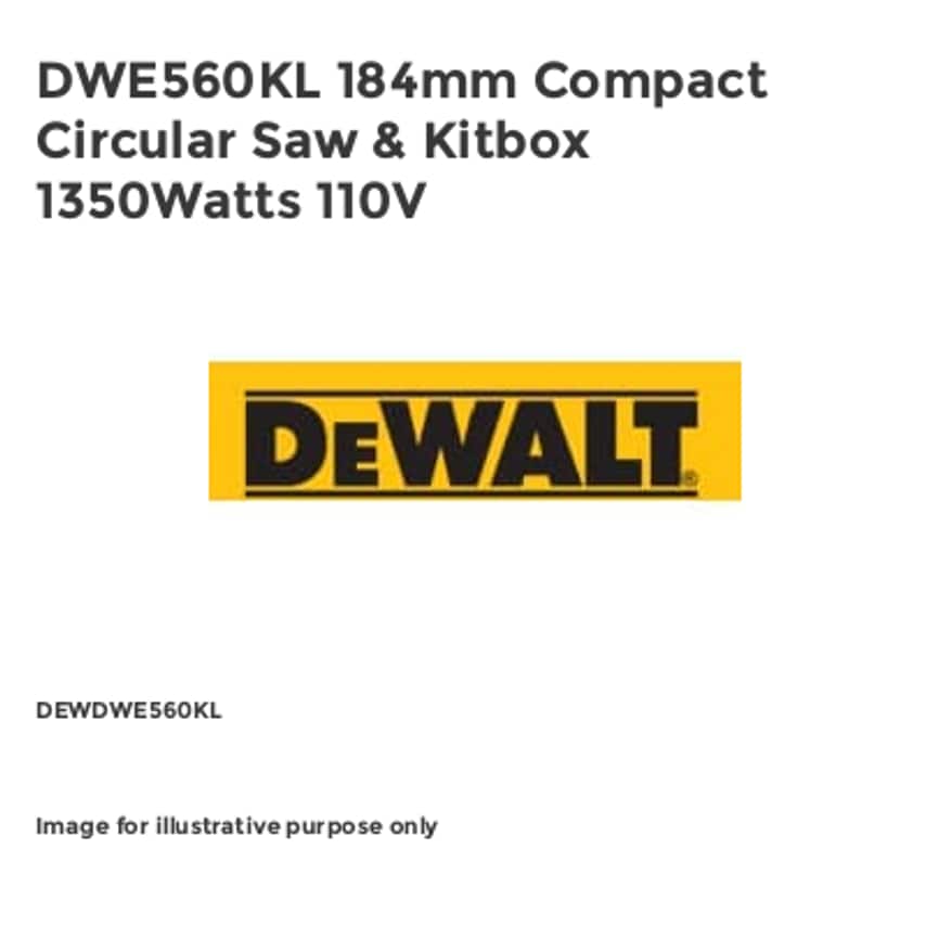 DWE560KL 184mm Compact Circular Saw & Kitbox 1350Watts 110V