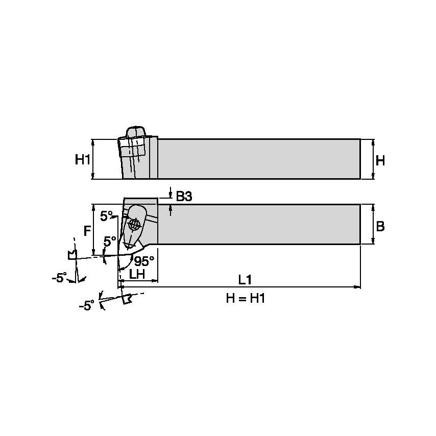 DWLNR2020K06KC04 D Clamping Holder W20, 0MM L125