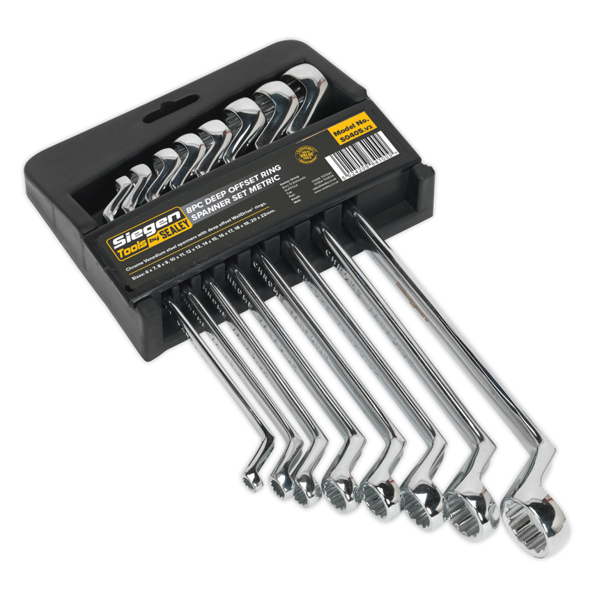 Deep Offset Ring Spanner Set8 Piece Metric