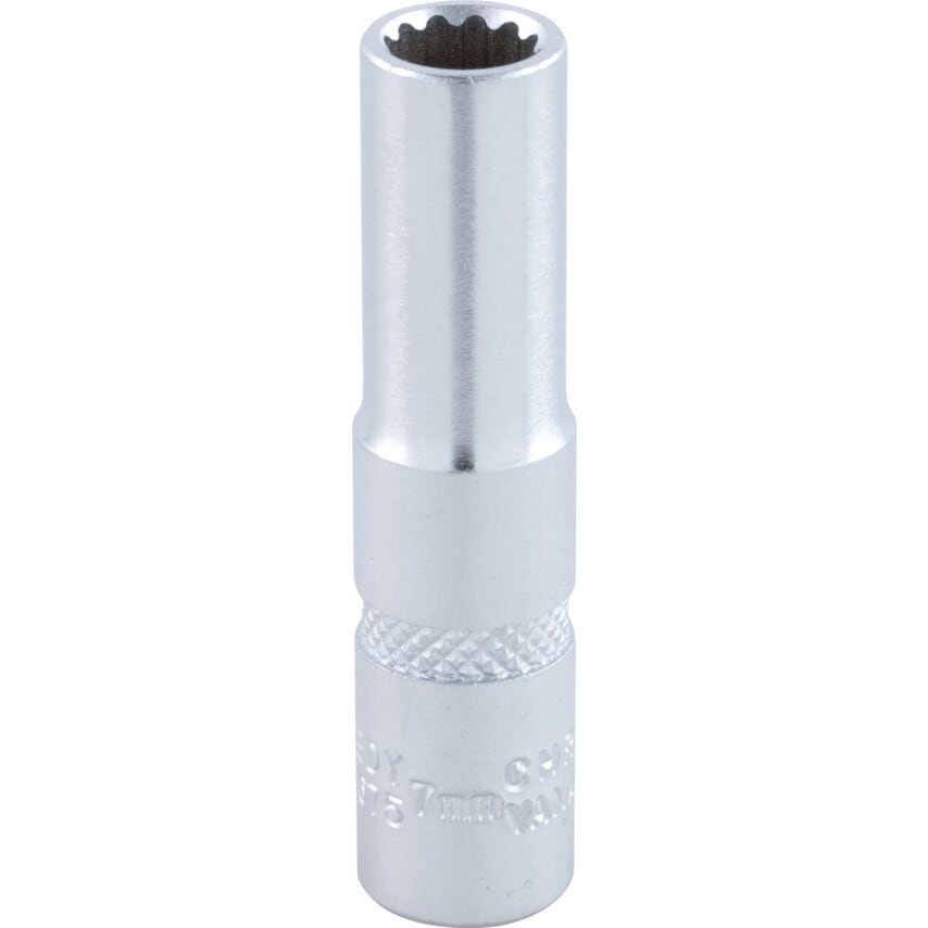 Deep Socket 7mm x 1/4" Square Drive Bi-hexagon Chrome Vanadium (12-Point)