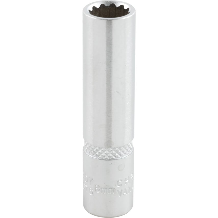 Deep Socket 8mm x 1/4" Square Drive Bi-hexagon Chrome Vanadium (12-Point)