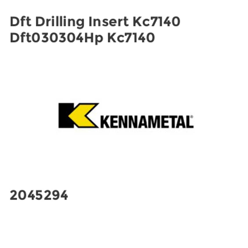 Dft Drilling Insert Kc7140 Dft030304Hp Kc7140