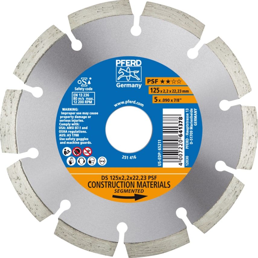 Diamond Blade DS 125X2,2X22,23 PSF