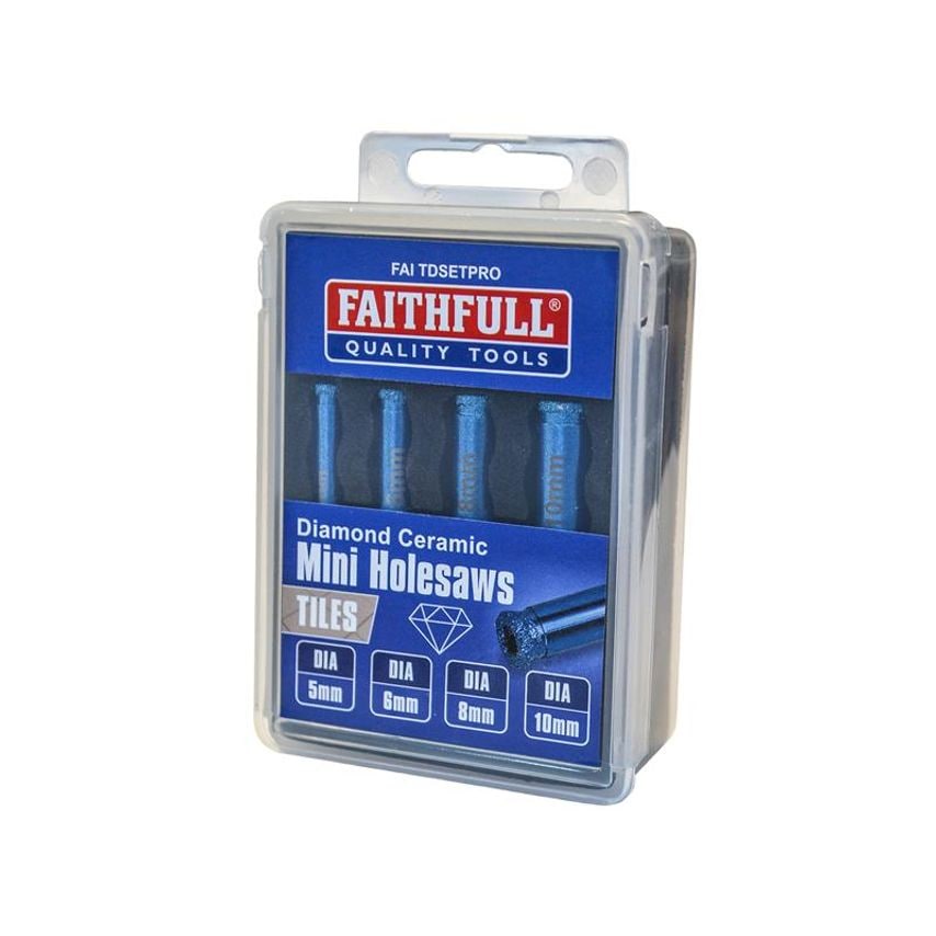 Diamond Ceramic Mini Holesaw Set, 4 Piece FAITDSETPRO