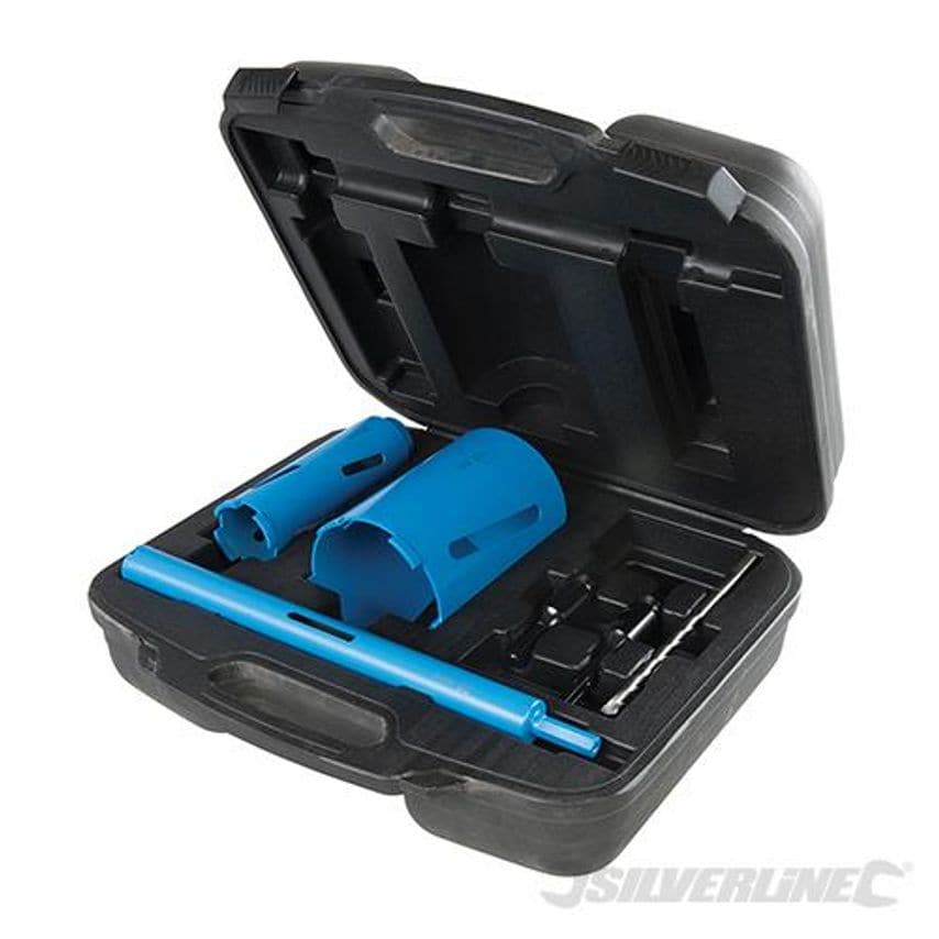 Diamond Core Drill Kit 3-Core 7 Piece 28, 52 & 107mm