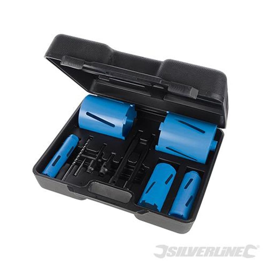 Diamond Core Drill Kit 5-Core 11 Piece 38, 52, 65, 117 & 127mm Dia