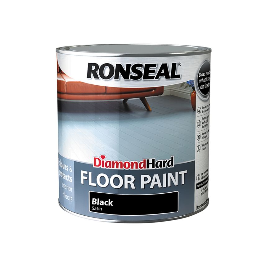 Diamond Hard Floor Paint Satin Black 2.5 litre RSLDHFPBL25L