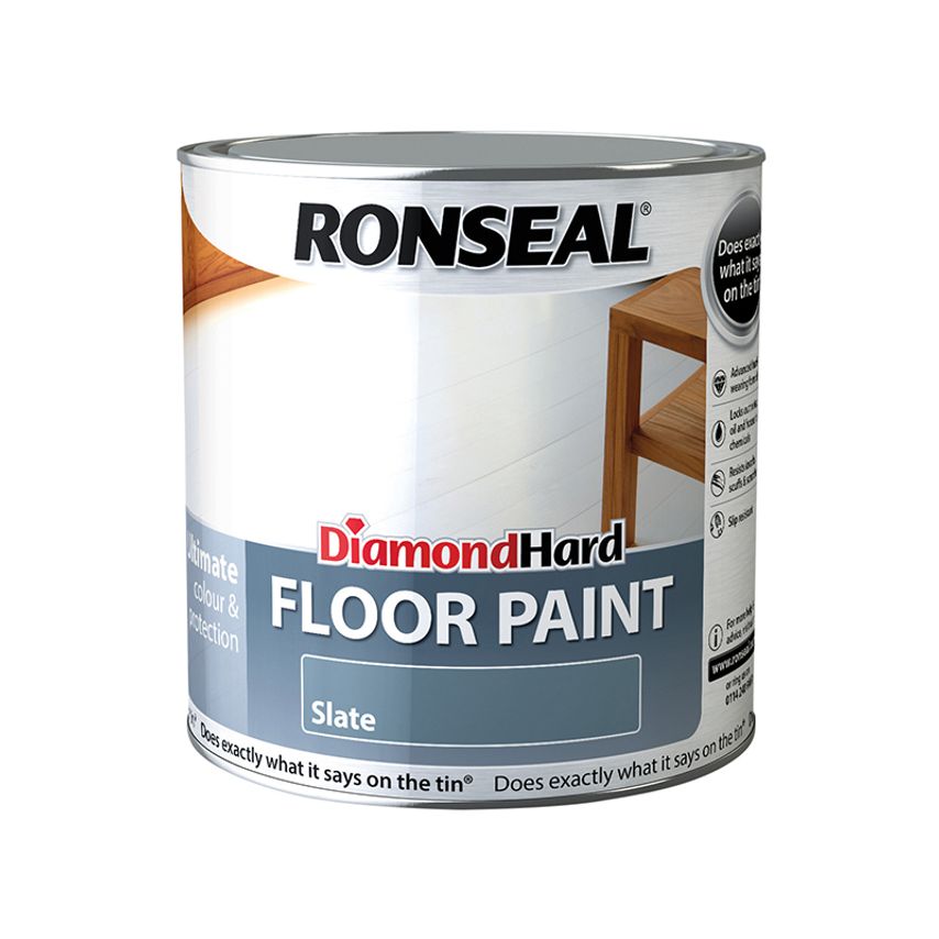 Diamond Hard Floor Paint Satin Slate 2.5 litre RSLDHFPSL25L