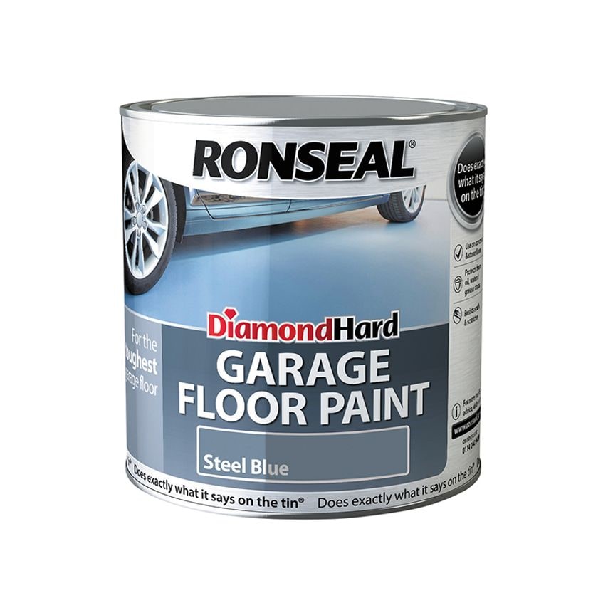 Diamond Hard Garage Floor Paint Steel Blue 2.5 litre RSLDHGFPB25L