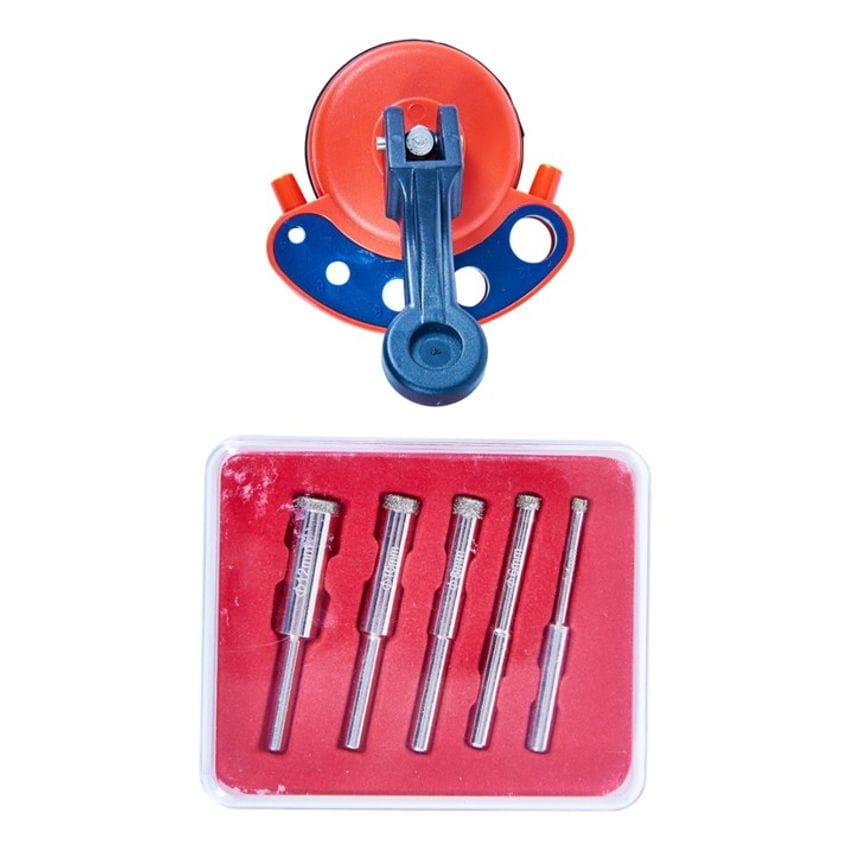Diamond Tile Core Drill Kit and Vacuum Base Drill Guide