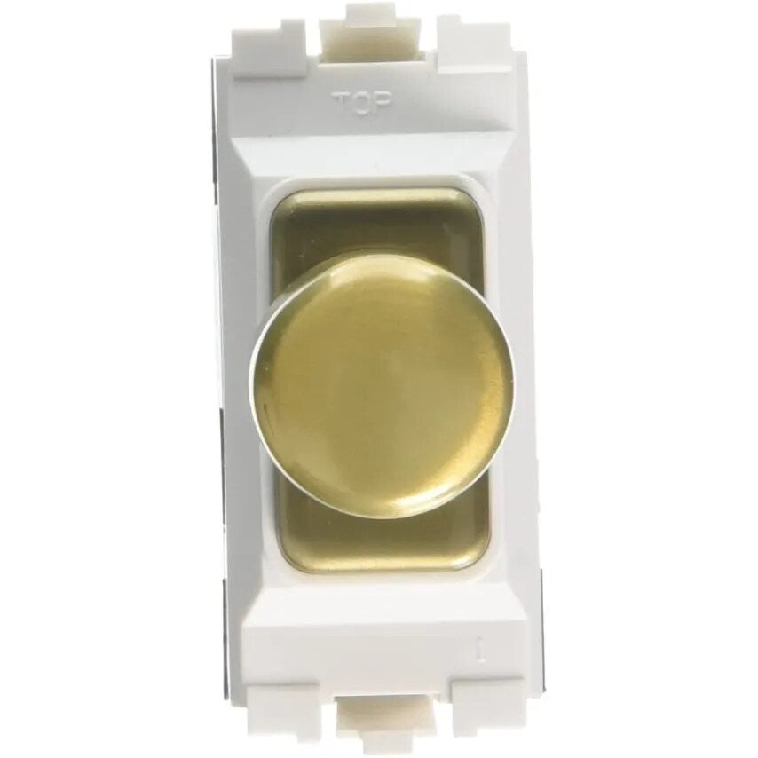 Dimmer Switch 1 Gang 2 Way 1 Module 220W Sat Gold White Inserts