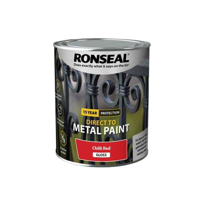 Direct to Metal Paint 750ml Chilli Red Gloss
