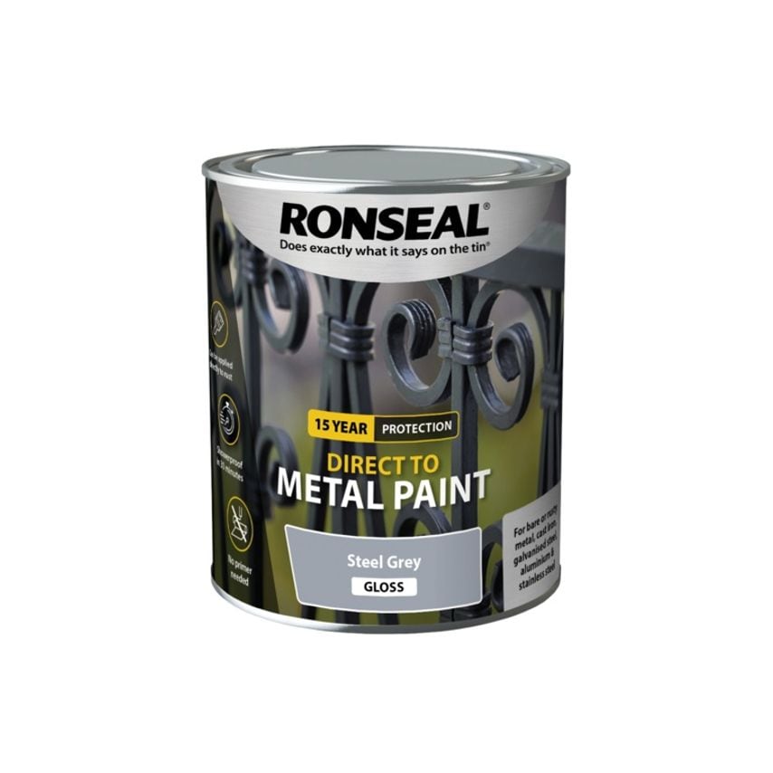 Direct to Metal Paint 750ml Steel Grey Gloss