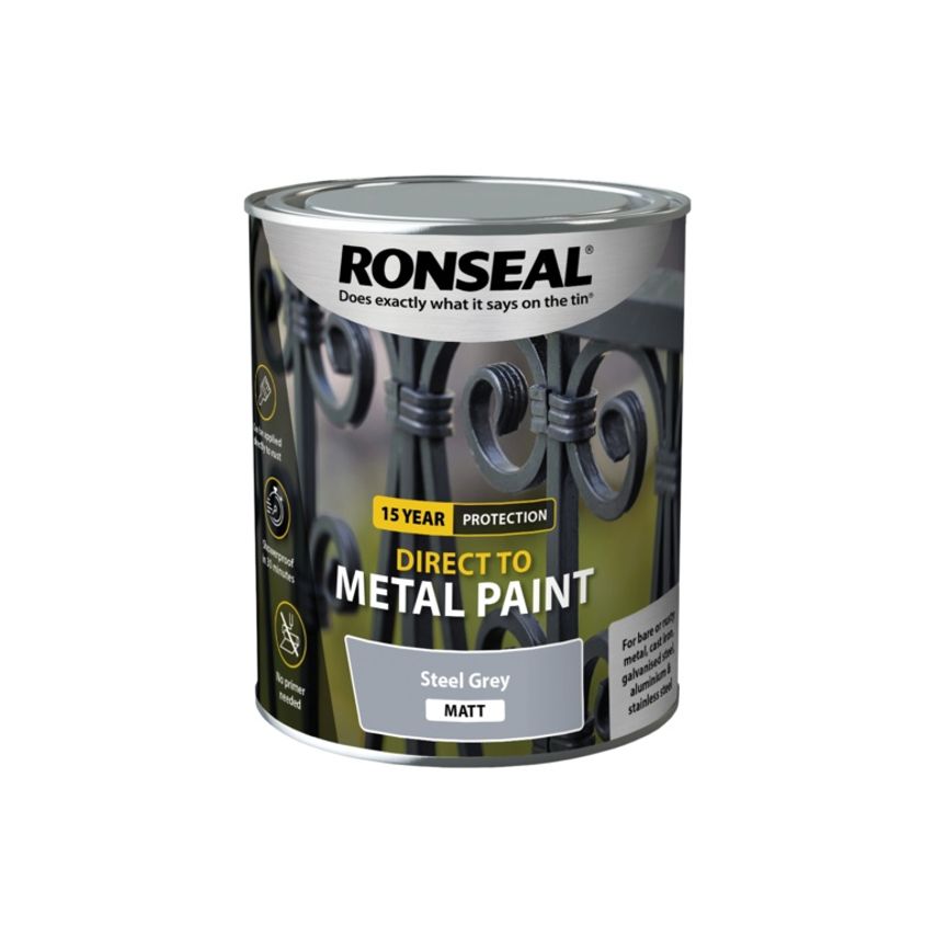 Direct to Metal Paint 750ml Steel Grey Matt