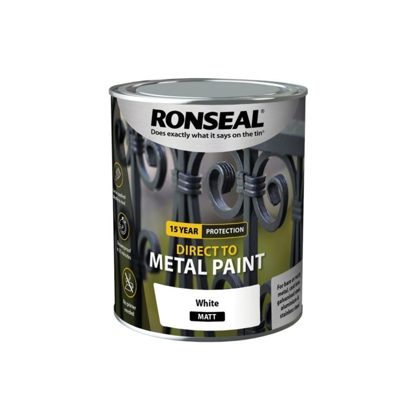 Direct to Metal Paint 750ml White Matt