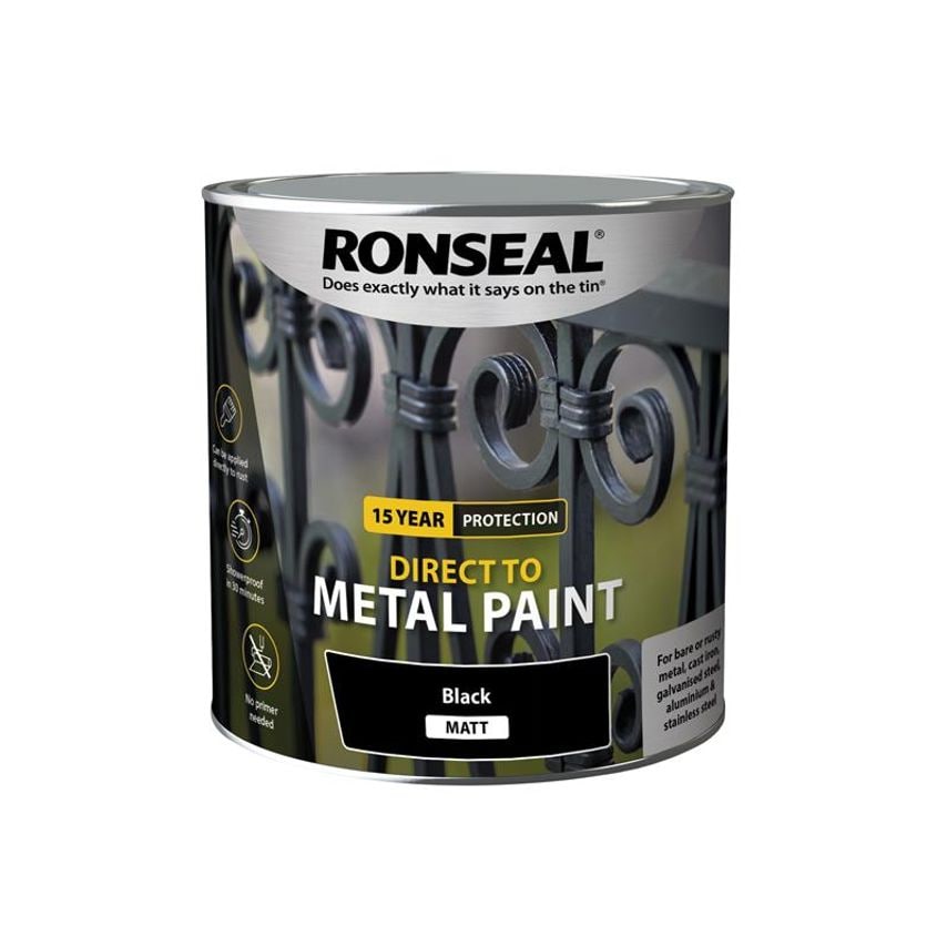 Direct to Metal Paint Black Matt 2.5 litre RSLDTMBM25L