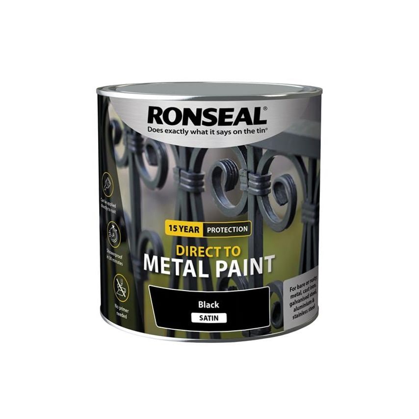 Direct to Metal Paint Black Satin 2.5 litre RSLDTMBS25L