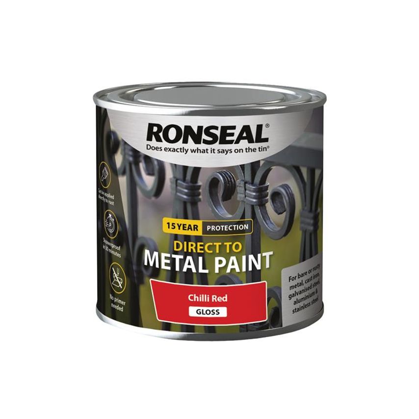 Direct to Metal Paint Chilli Red Gloss 250ml RSLDTMCRG250