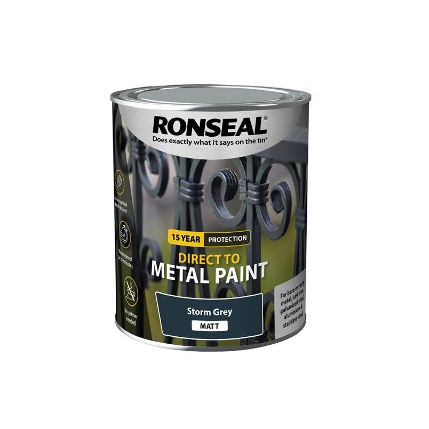 Direct to Metal Paint Storm Grey Matt 750ml RSLDTMSTM750