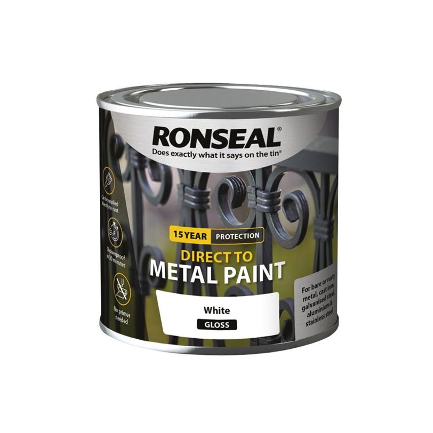 Direct to Metal Paint White Gloss 250ml RSLDTMWG250