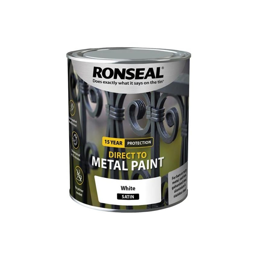 Direct to Metal Paint White Satin 750ml RSLDTMWS750
