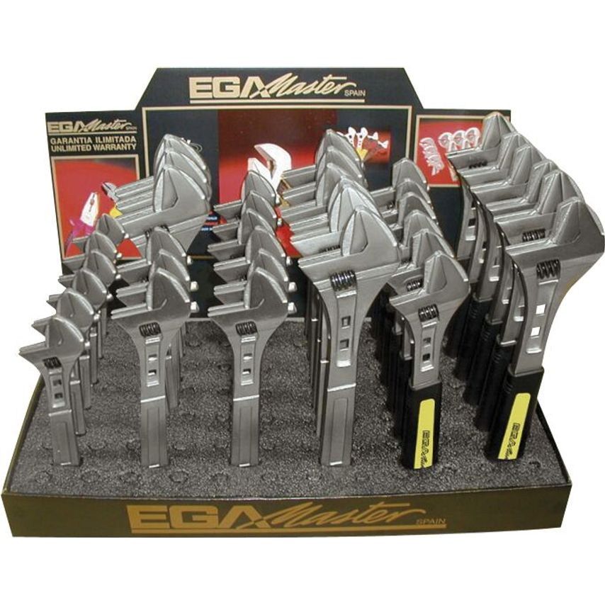 Display of 36 Adjustable Wrenches Titacrom 69411
