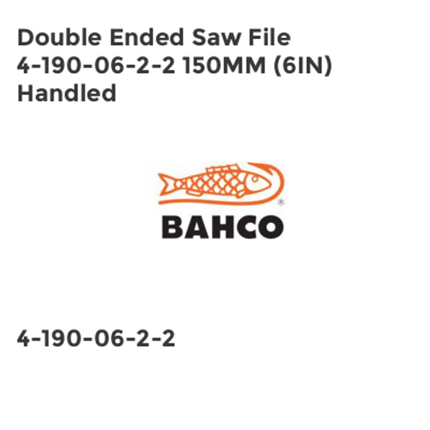 Double Ended Saw File 4-190-06-2-2 150MM (6IN) Handled