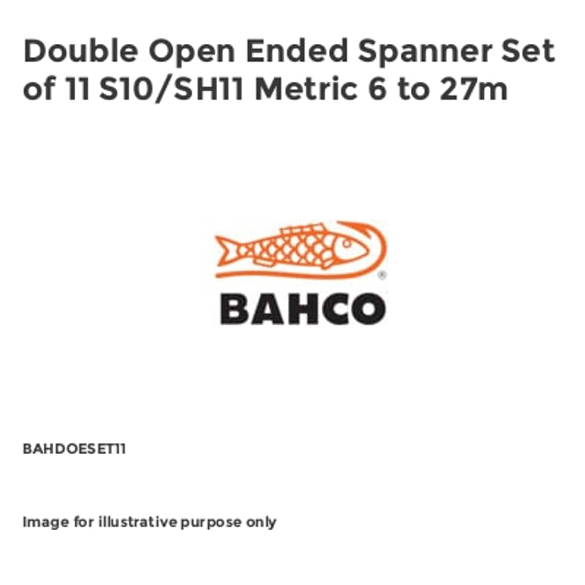 Double Open Ended Spanner Set of 11 S10/SH11 Metric 6 to 27m