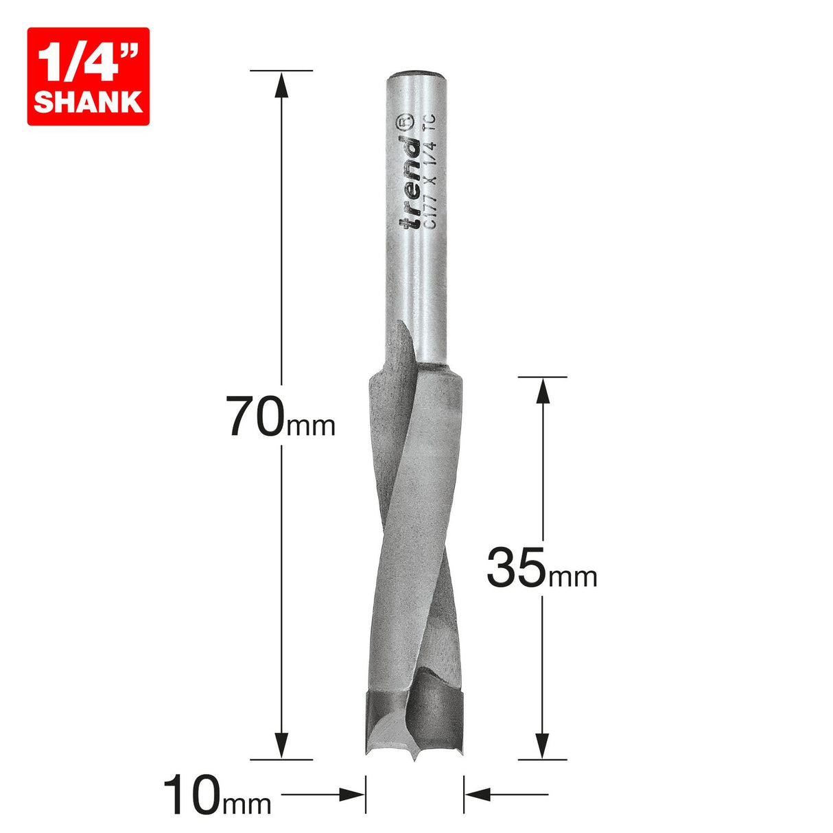 Dowel Drill 10mm Diameter x 35mm - C177X1/4TC