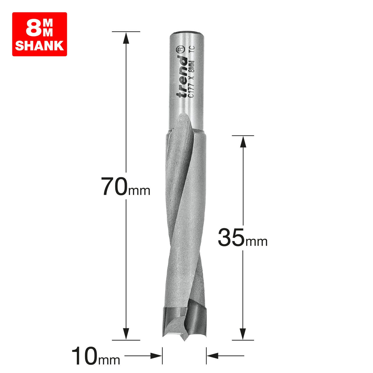 Dowel Drill 10mm Diameter x 35mm - C177X8MMTC