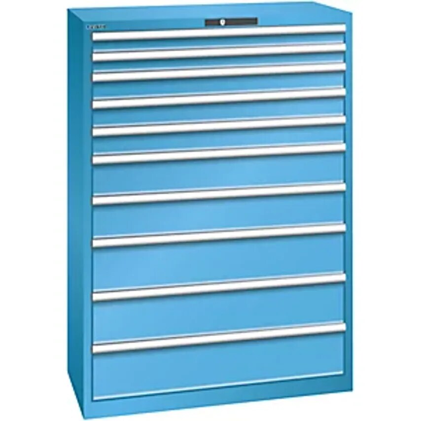 Drawer Cupboard, 10 Drawers, WxDxH 1023 X 725 X 1000mm, Grey Metallic/Light Grey