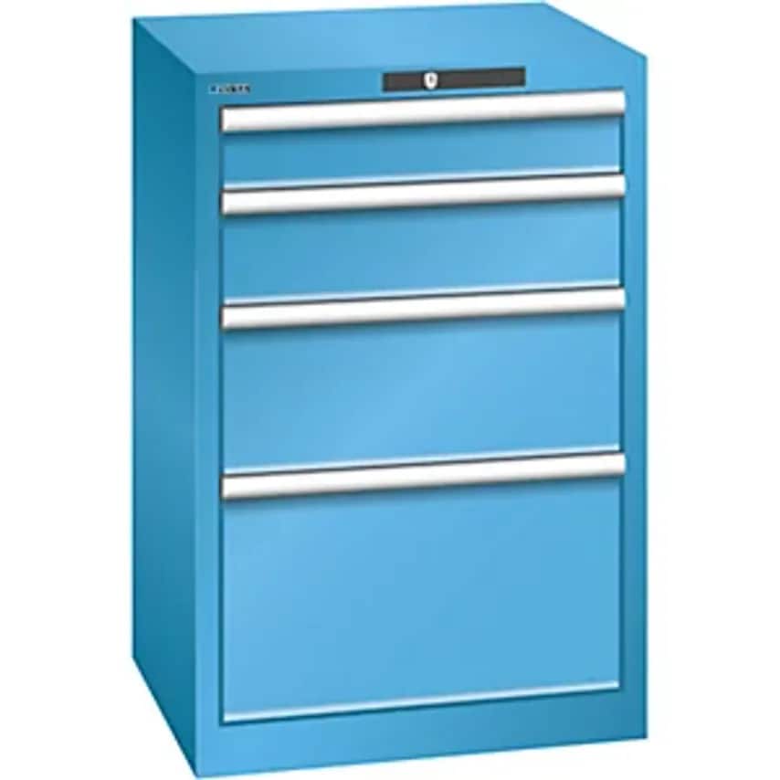 Drawer Cupboard, 4 Drawers, WxDxH 564 X 572 X 850mm, Light Blue