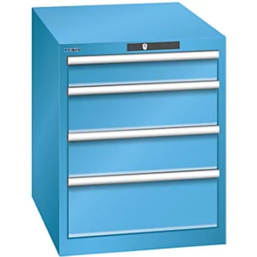 Drawer Cupboard, 4 Drawers, WxDxH 564 X 724 X 700mm, Light Blue