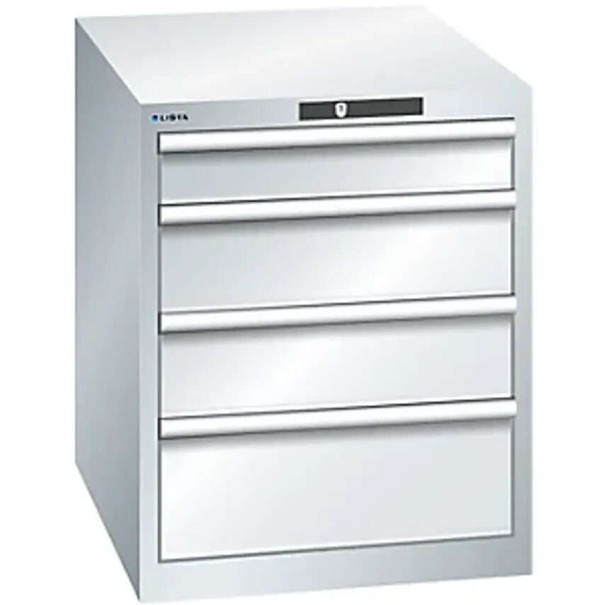 Drawer Cupboard, 4 Drawers, WxDxH 564 X 724 X 700mm, Light Grey