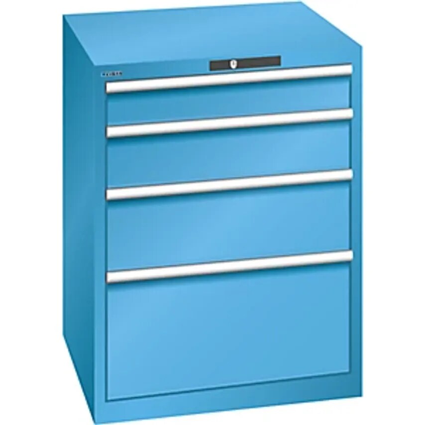 Drawer Cupboard, 4 Drawers, WxDxH 717 X 725 X 850mm, Light Blue, Max. Drawer Load 200 Kg