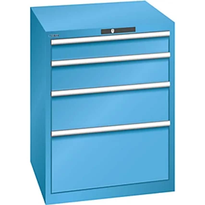 Drawer Cupboard, 4 Drawers, WxDxH 717 X 725 X 850mm, Light Blue, Max. Drawer Load 75 Kg