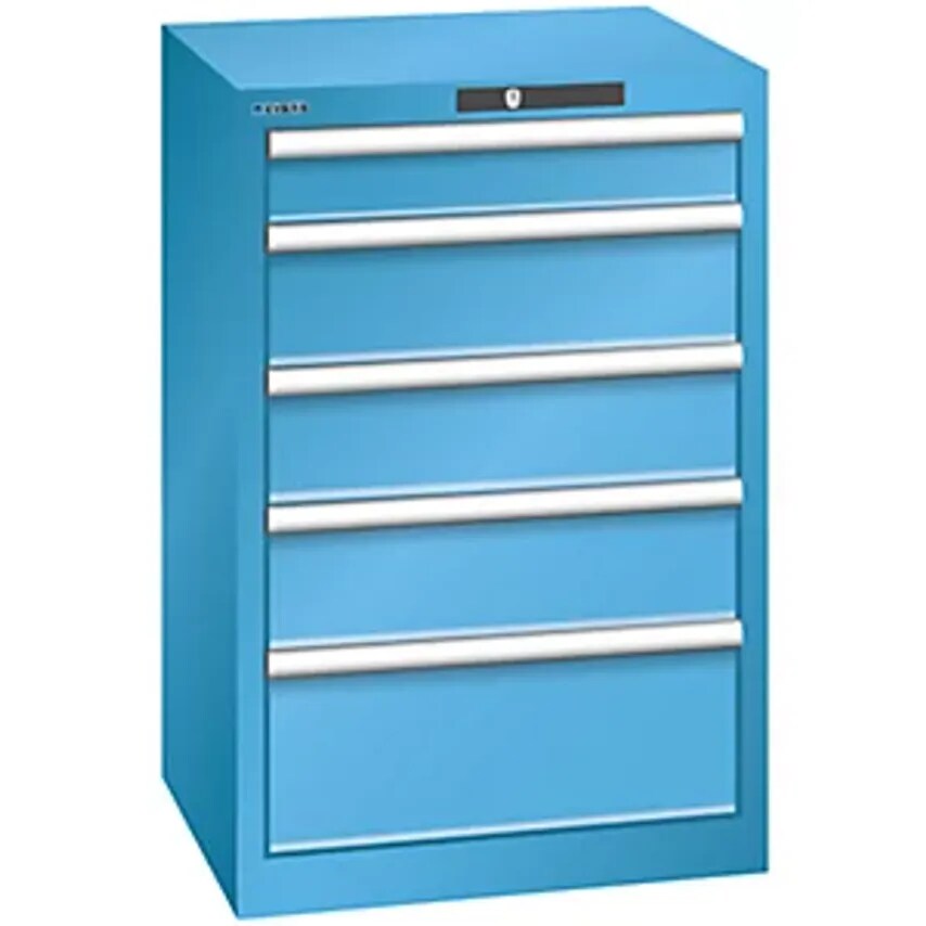 Drawer Cupboard, 5 Drawers, WxDxH 564 X 572 X 850mm, Light Blue