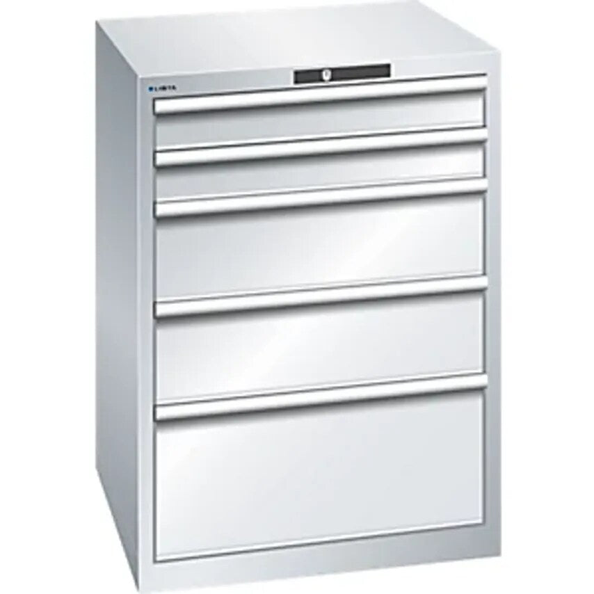 Drawer Cupboard, 5 Drawers, WxDxH 717 X 725 X 1000mm, Light Grey