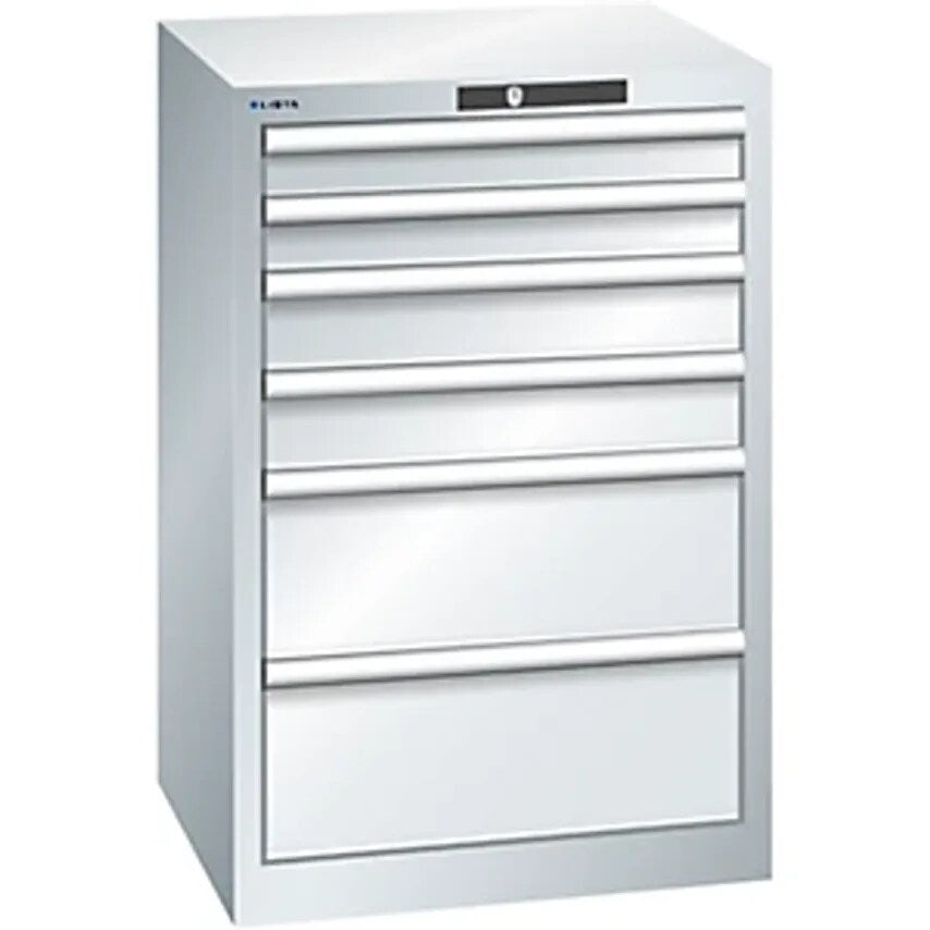 Drawer Cupboard, 6 Drawers, WxDxH 564 X 572 X 850mm, Light Grey